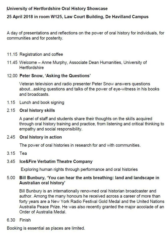 UH Oral History Showcase