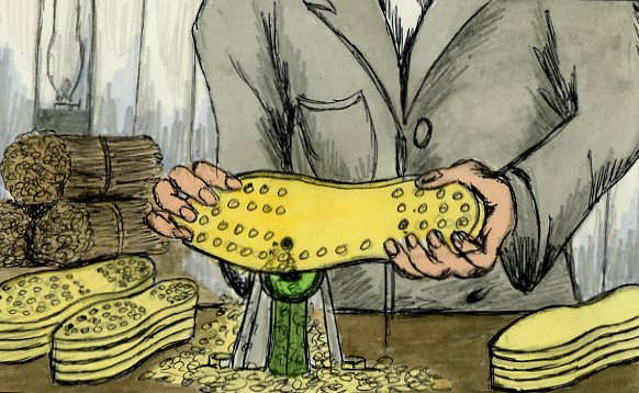 Drilling holes through wood