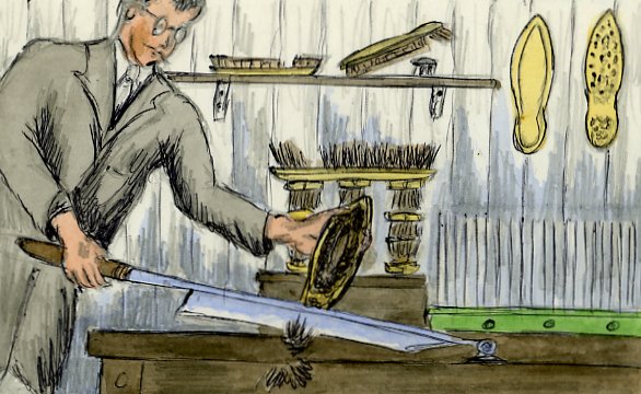 Trimming bristles of brush